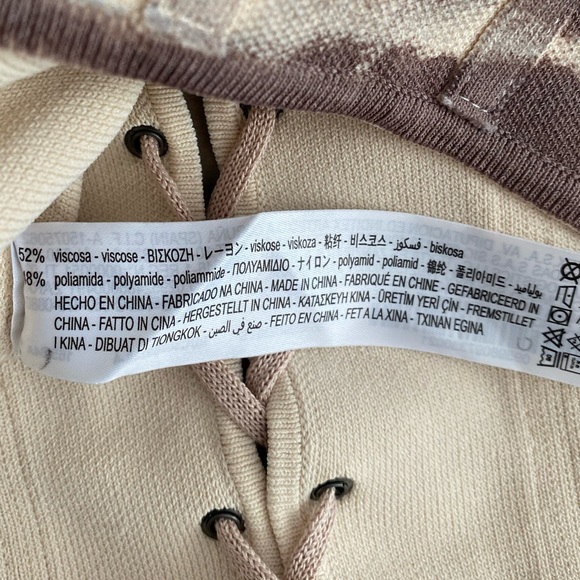 Zara Women’s Abstract Print Knit Corset Purple/White Top Size S - Picture 4 of 5